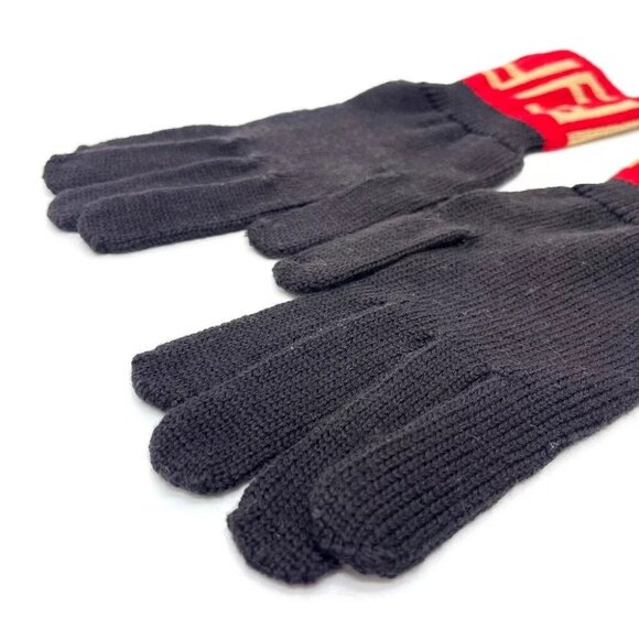 UNUSED FENDI Zucca Glove Glove wool Brown x Red - Picture 3 of 9